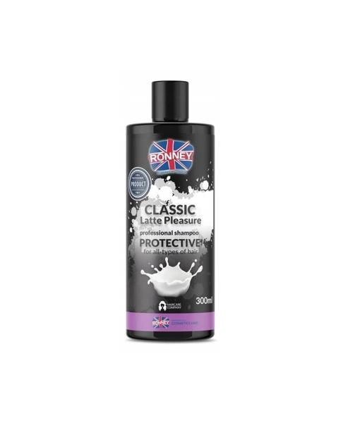 RONNEY Classic Latte Pleasure Professional Shampoo Protective Ochronny Szampon Do Wszystkich Rodzajów Włosów 300ml